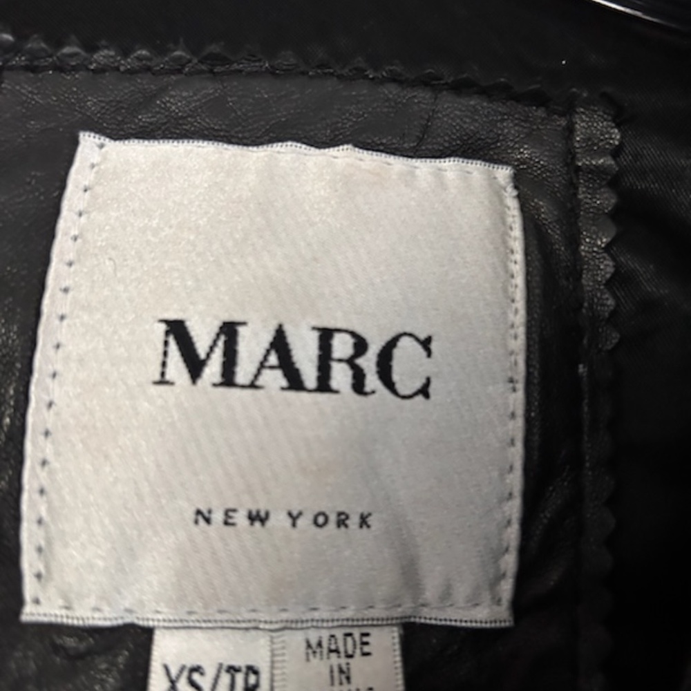 Marc by Marc Jacobs - Vintage (90s) Black Slim Fit Leather Jacket - size XS/TP - Picture 3 of 9